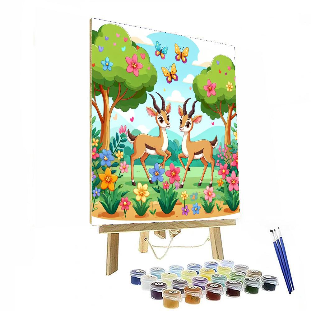 Garden Gazelle Gathering Numbered Painting Kits