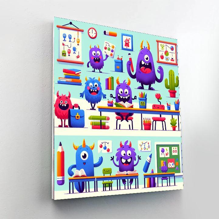 Funny Monsters At School Paint By Numbers Kits