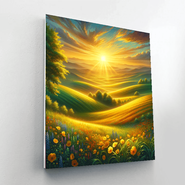 Golden Sunrise In The Countryside Paint By Numbers Kits