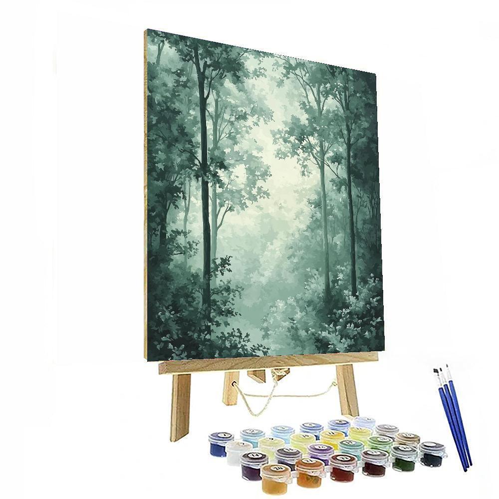 Caspar David Friedrich Inspired Transcendental Forest Journey  Paint By Color
