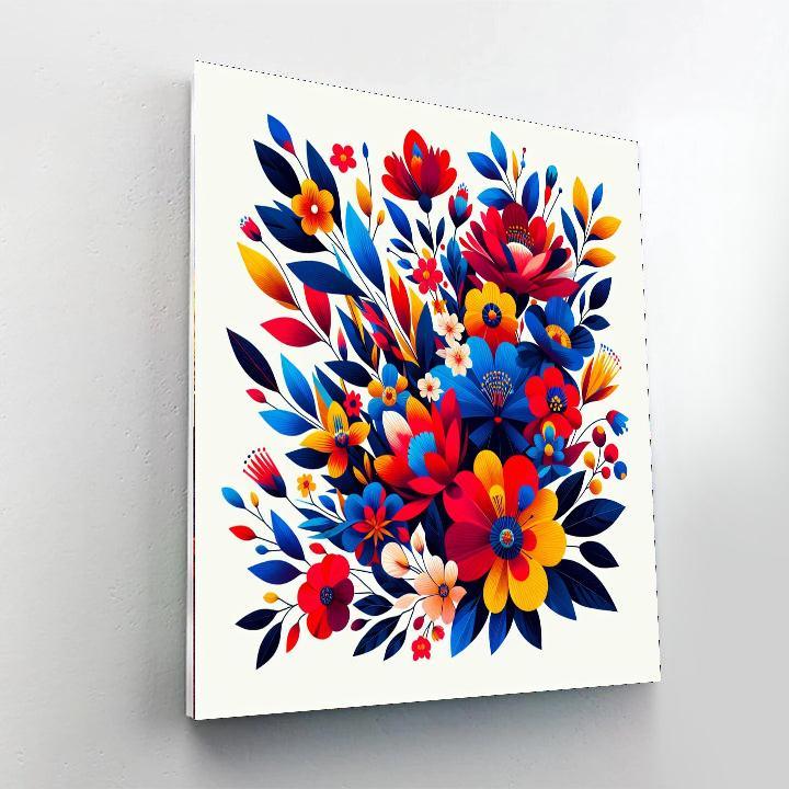 Vibrant Floral Expression Paint By Numbers Art