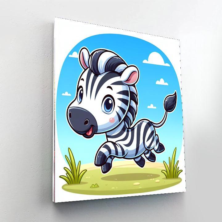 Galloping Zebra Painting By Numbers Kit