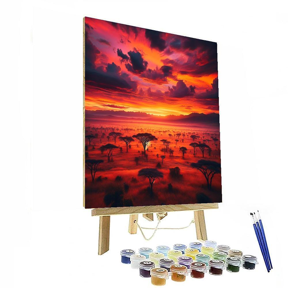 Majestic Savanna Sunset Paint By Numbers
