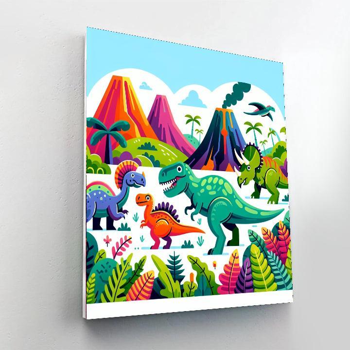 Prehistoric Dinosaur Roam Numbered Painting Kits