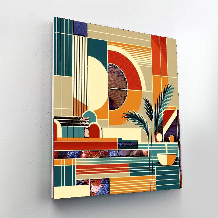 Mid-century Modern Abstract DIY Paint By Numbers