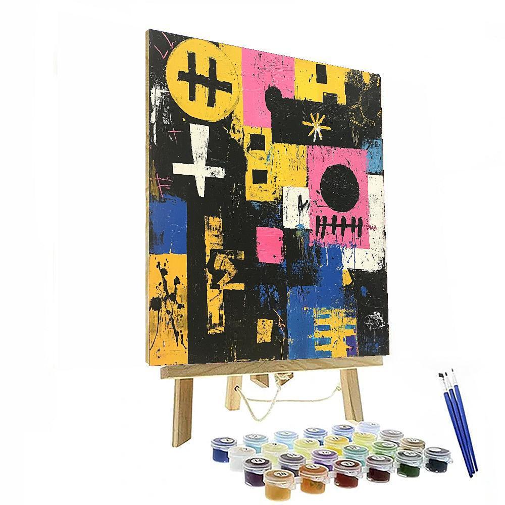 Jean-Michel Basquiat Inspired Symbols Of Power  Numbered Painting Kits