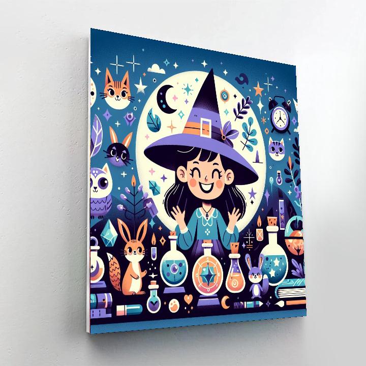 Whimsical Witch Paint By Numbers Art