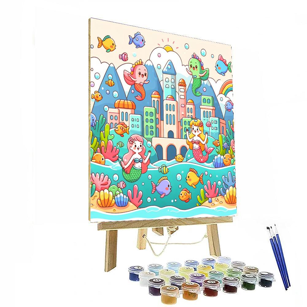 Charming Underwater City Paint By Numbers Art