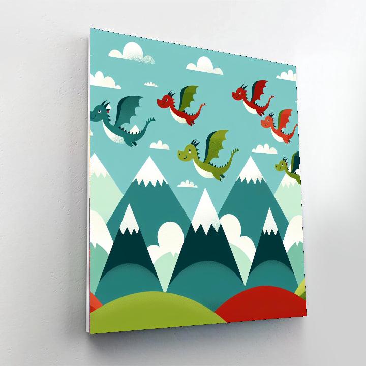 Mystic Mountain Dragons Paint By Numbers
