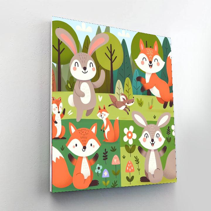 Happy Woodland Friends Paint By Numbers Art