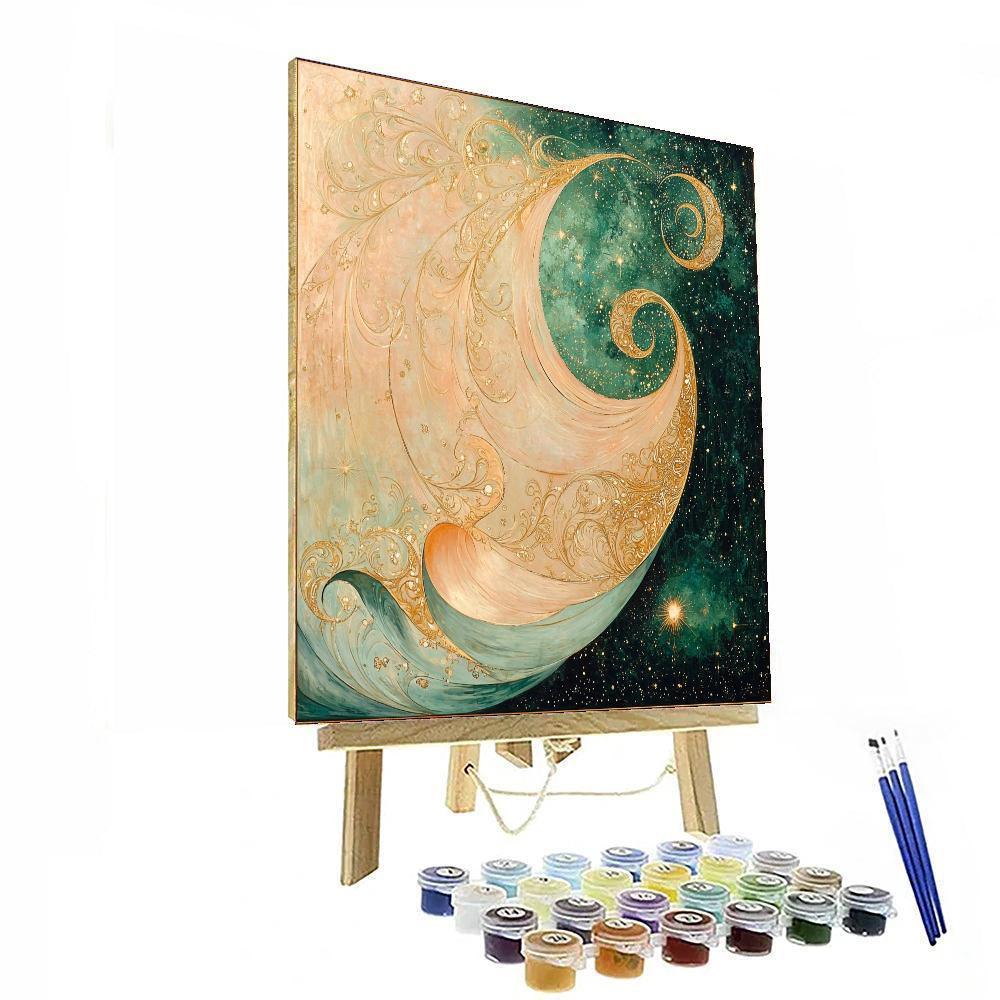 Alphonse Mucha Inspired Celestial Harmony Reverie  Painting By Numbers Kit
