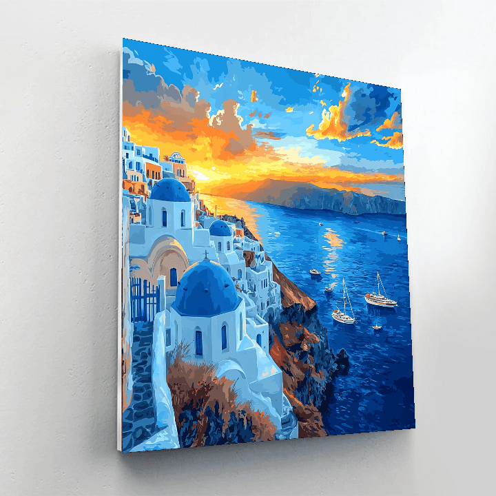 Santorini Caldera DIY Paint By Numbers