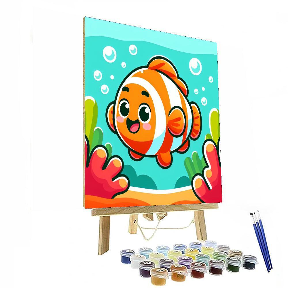 Cheerful Clown Fish Swim Paint By Color