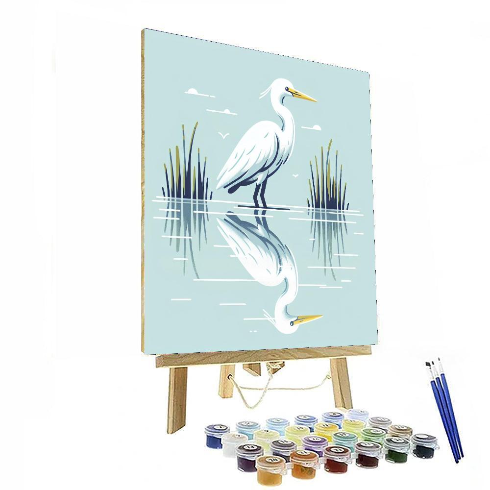 Eager Egret Paint By Numbers Art