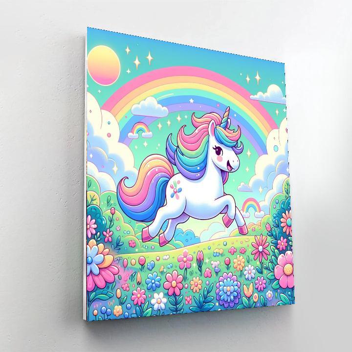 Happy Rainbow Unicorn Paint By Numbers Art