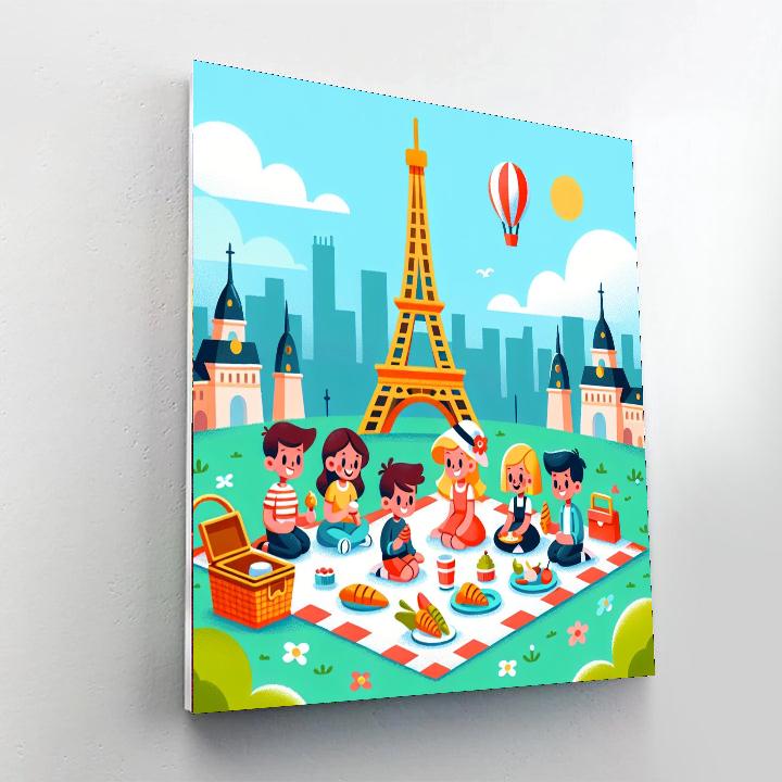 Petite Parisian Picnic Paint By Numbers Art