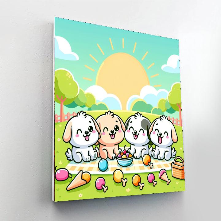 Puppy Picnic Numbered Painting Kits