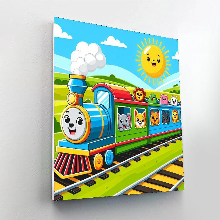 Joyful Train Adventure Paint By Numbers Art
