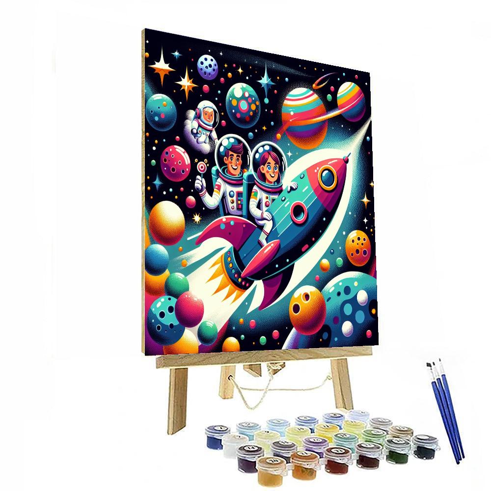 Rocket Rescue Mission Number Painting