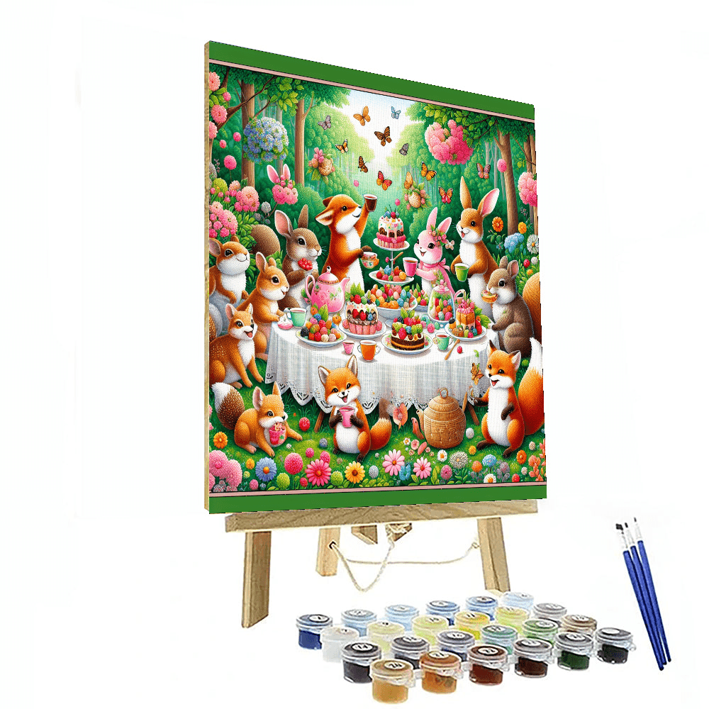 Charming Woodland Tea Party DIY Paint By Numbers