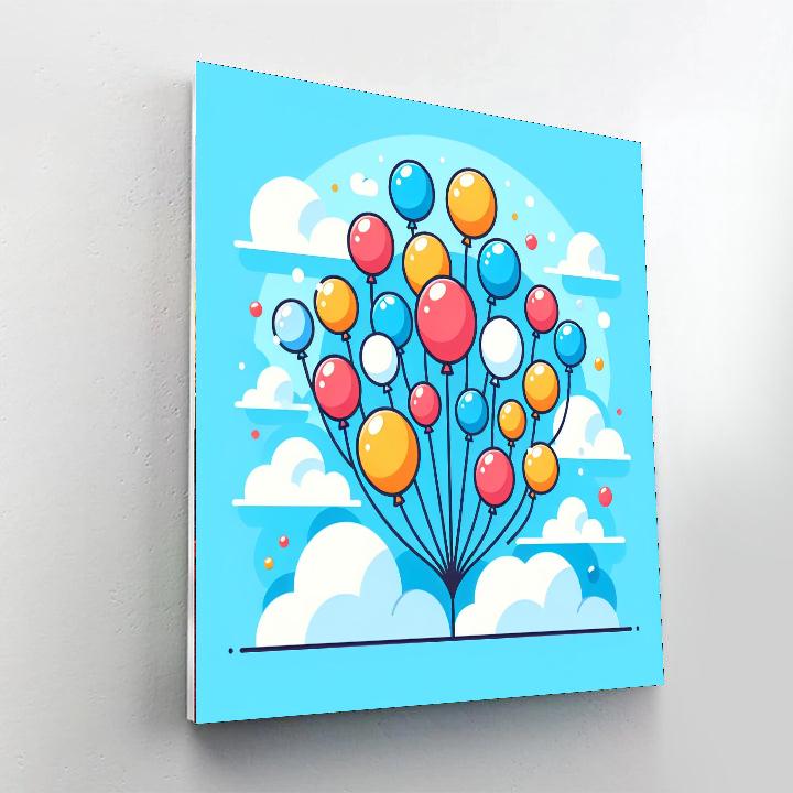 Bubbly Balloons In The Breeze Painting Number Kit
