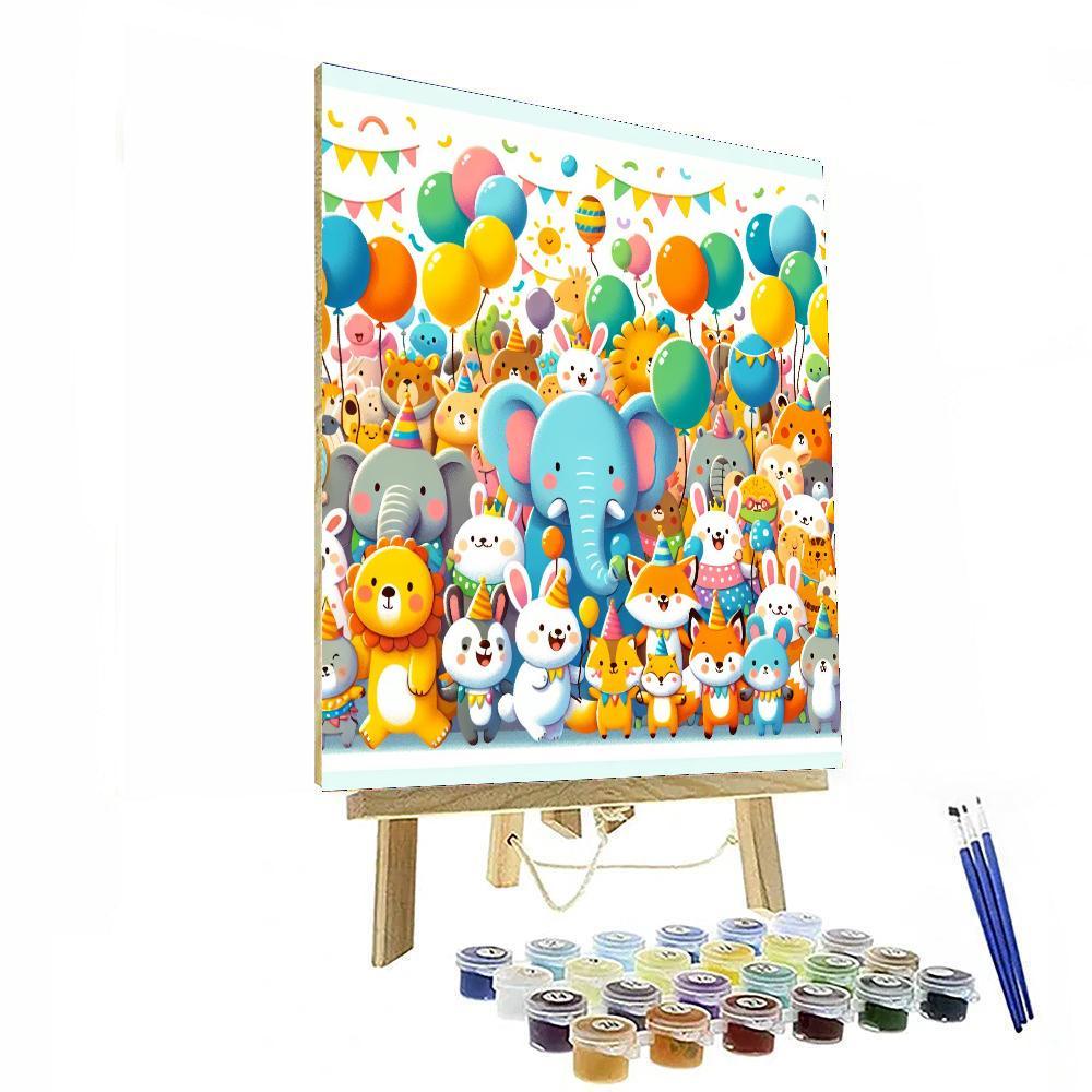 Joyful Animal Kingdom Parade Paint By Numbers Art