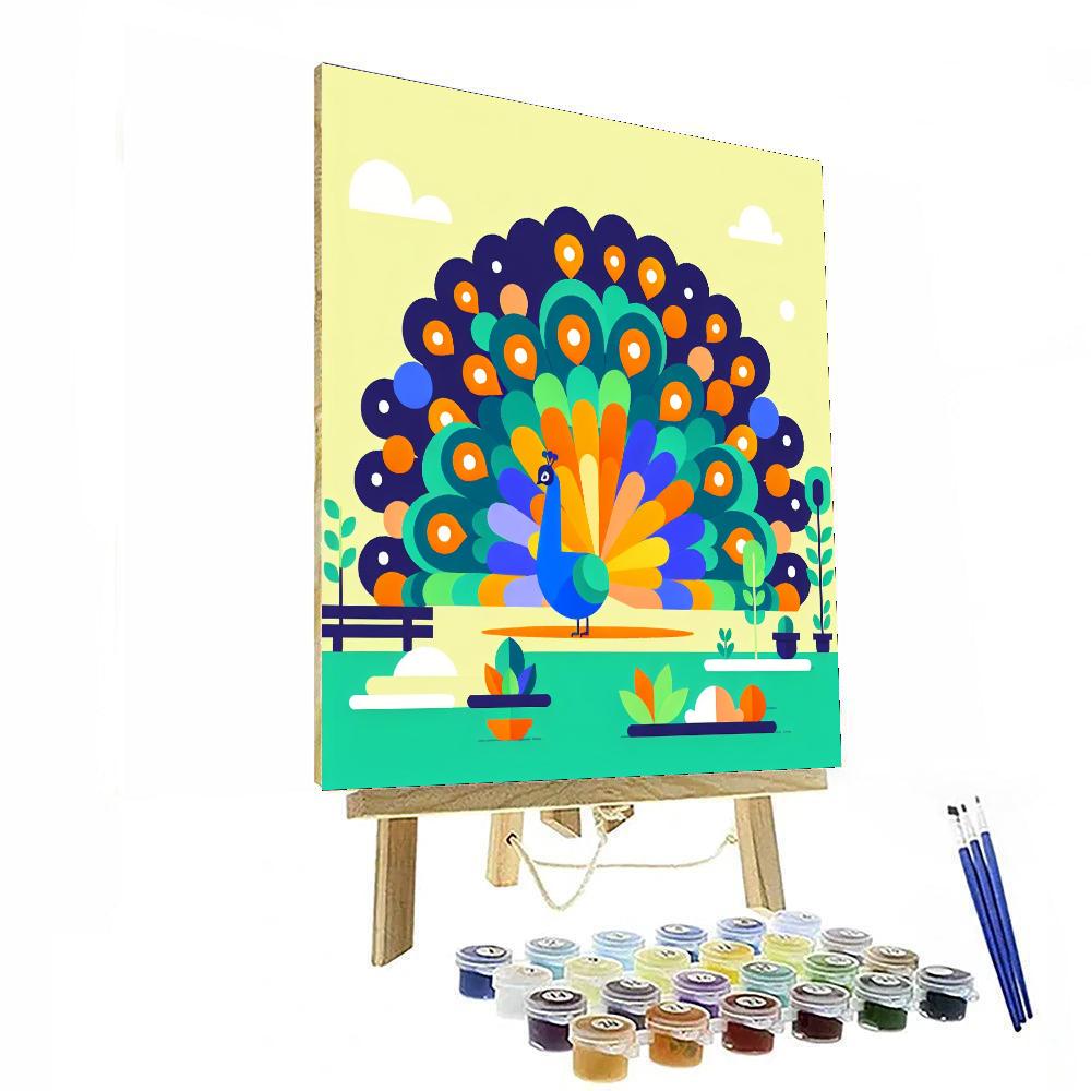 Colorful Peacock Number Painting
