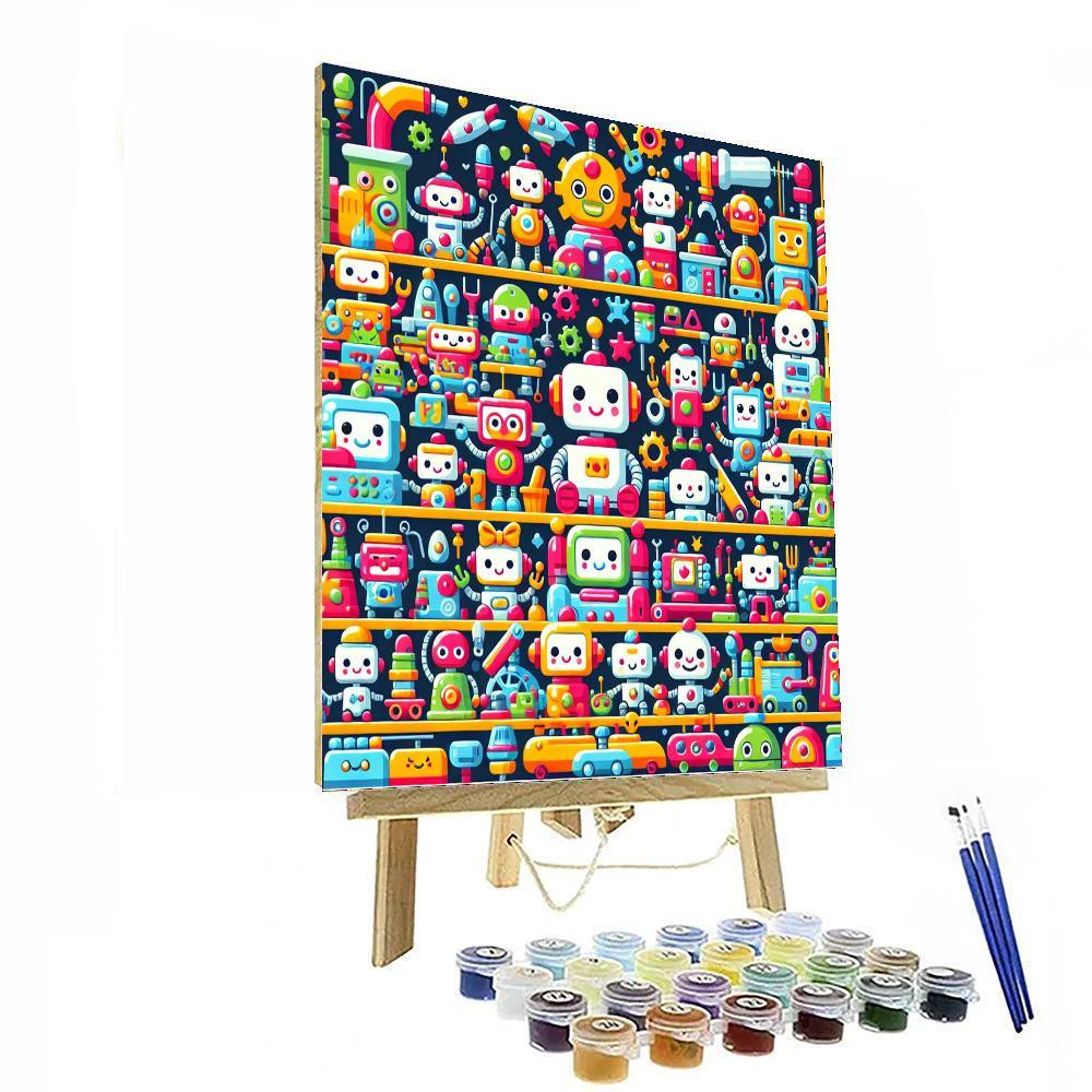 Joyful Robot Factory Paint By Numbers Kits