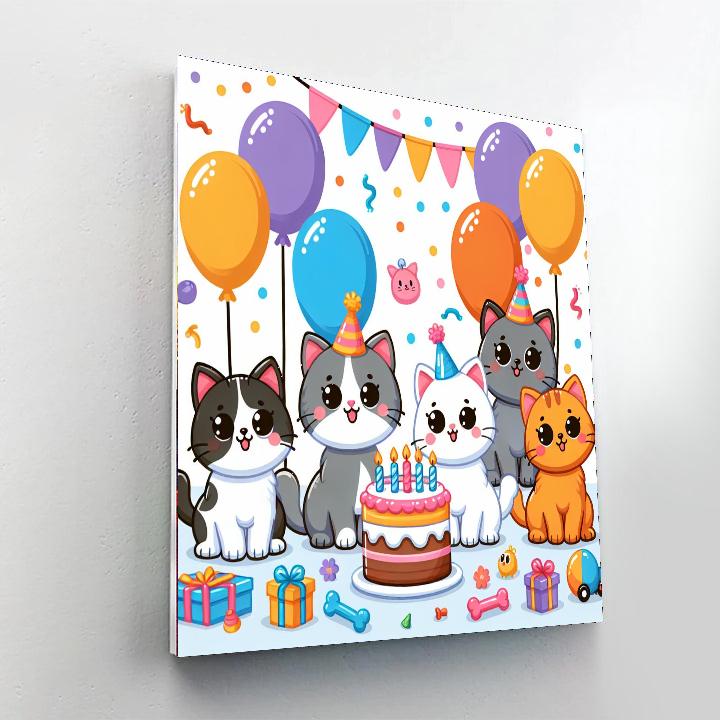 Festive Felines Painting Number Kit