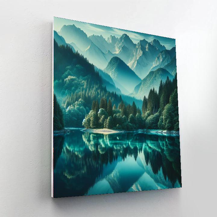 Serene Reflection Of Nature Paint By Color