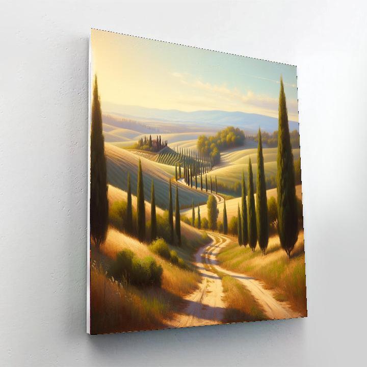 Sunny Tuscan Countryside Paint By Numbers Art