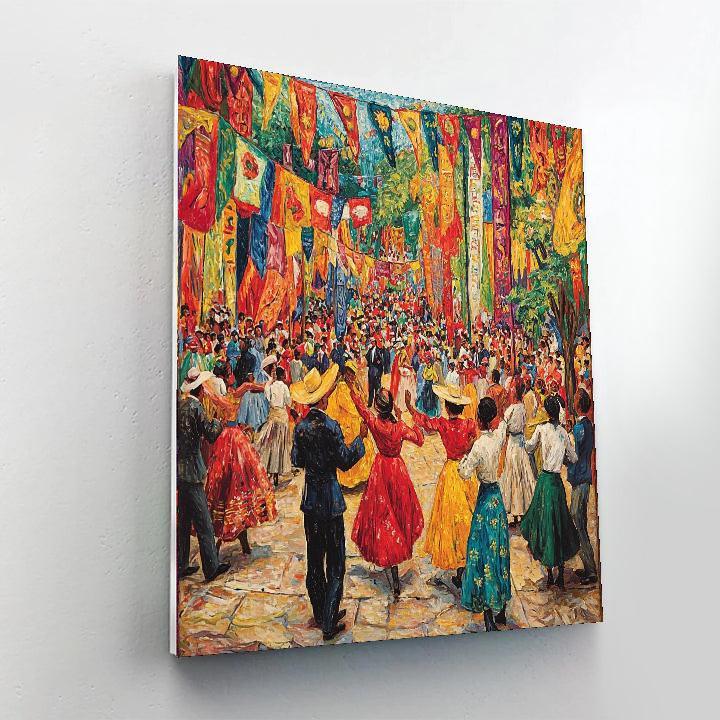 Diego Rivera Inspired Joyful Festival  Painting By Numbers Kit
