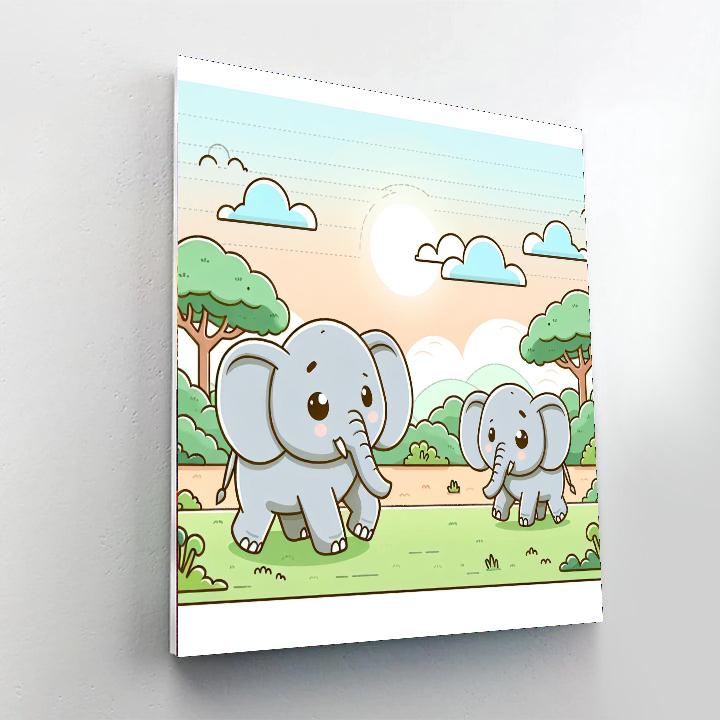 Gentle Giant Elephants Painting By Numbers Kit