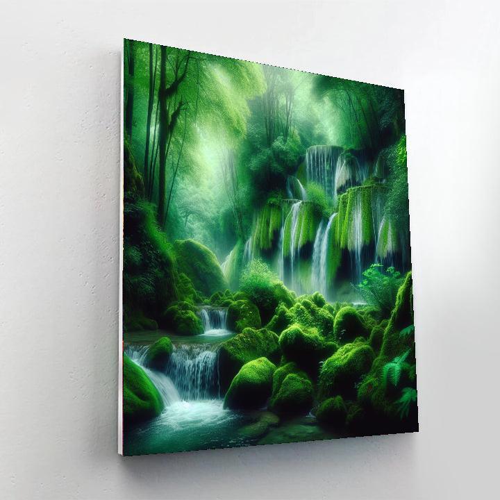 Mystic Forest Waterfall Paint By Numbers Art