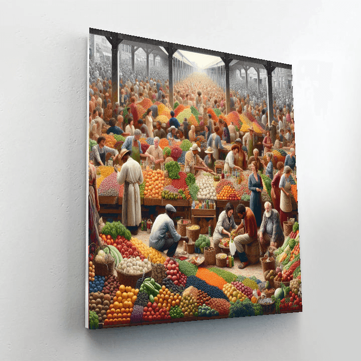 Vibrant Market Scene DIY Paint By Numbers