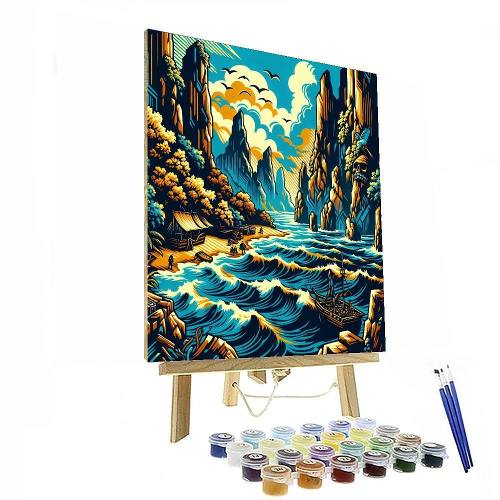 Fantasy Pirate Cove Paint By Numbers