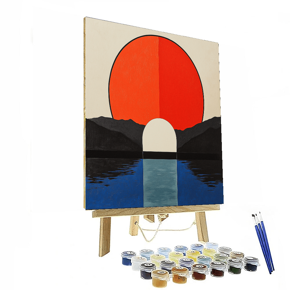 Piet Mondrian Inspired Minimalist Nature Geometry  Paint By Number