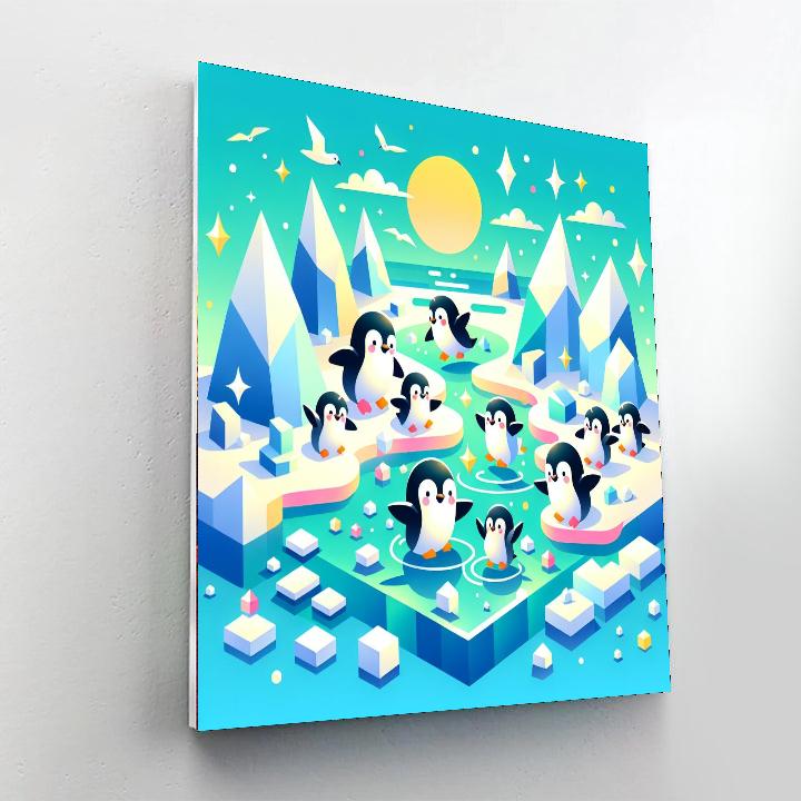 Playful Penguin Paradise Numbered Painting Kits