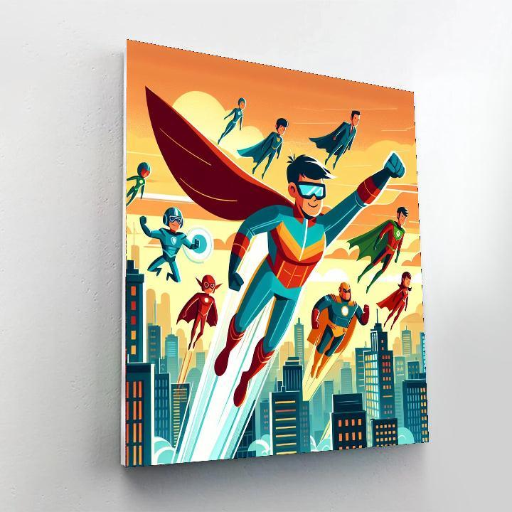Superhero Adventure Land Painting By Numbers Kit