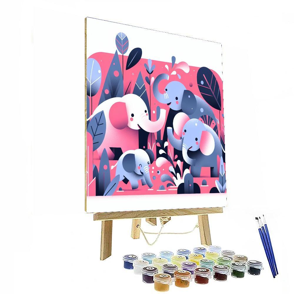 Adventure Elephants Painting By Numbers Kit