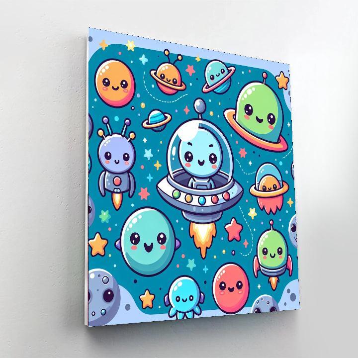 Alien Adventure In Space Paint By Numbers Art