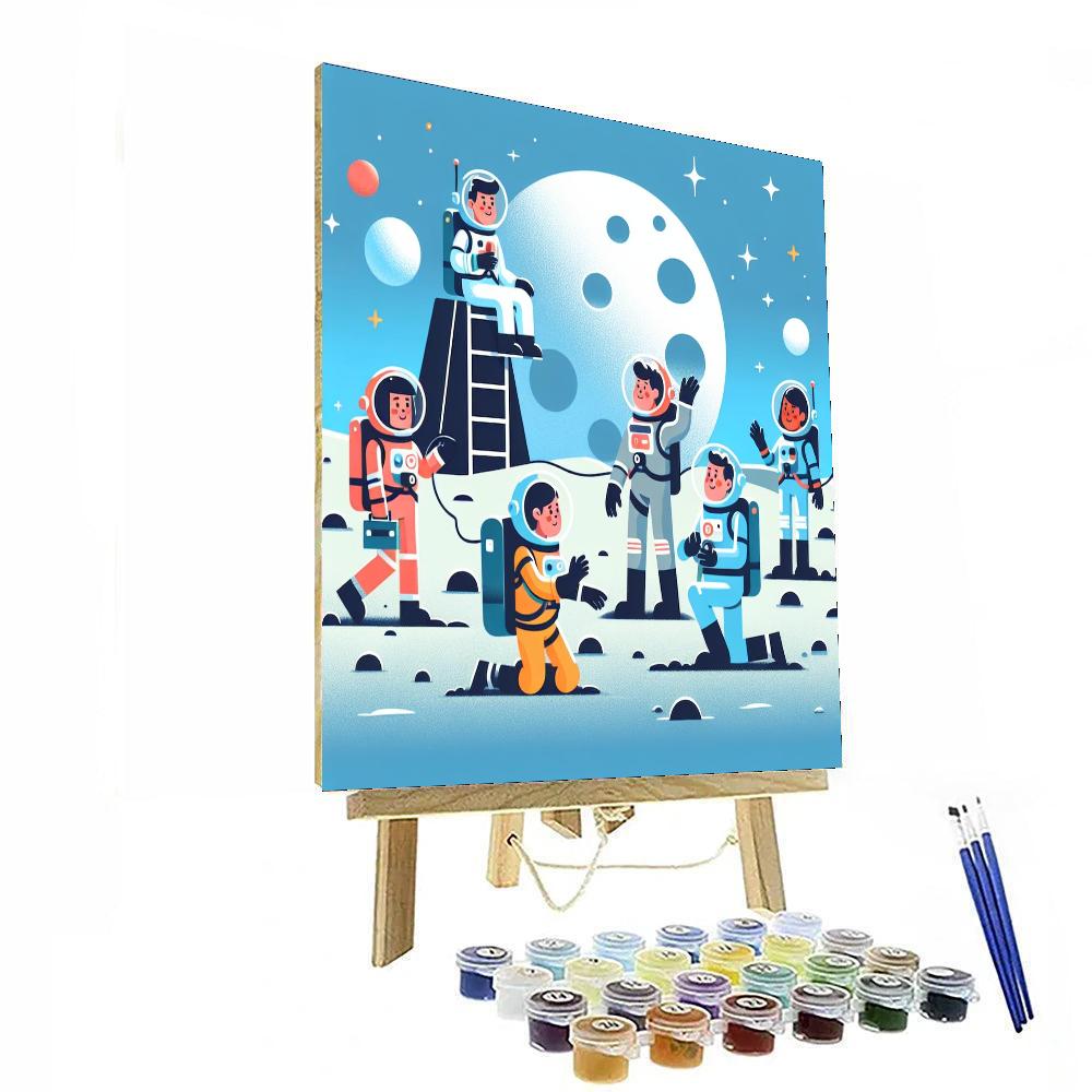 Lively Lunar Landing Paint By Numbers Art
