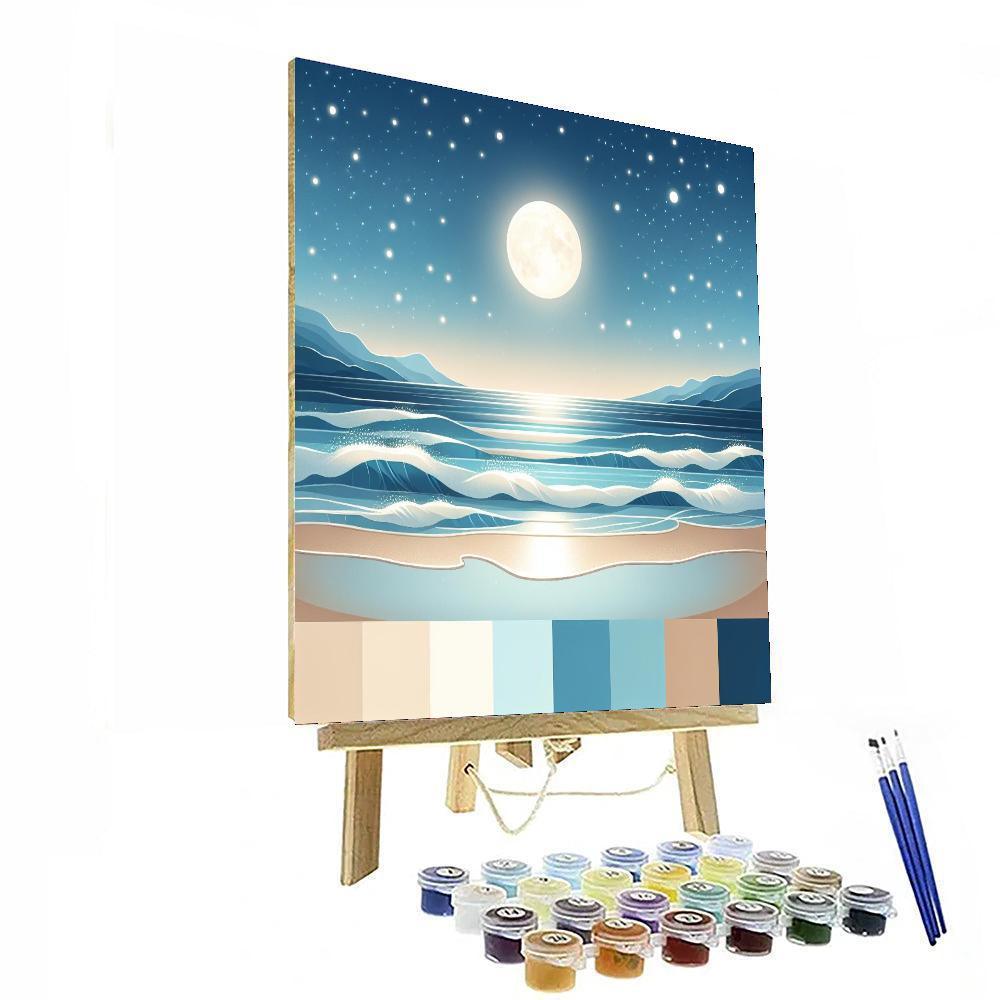Dreamy Moonlit Beach DIY Paint By Numbers