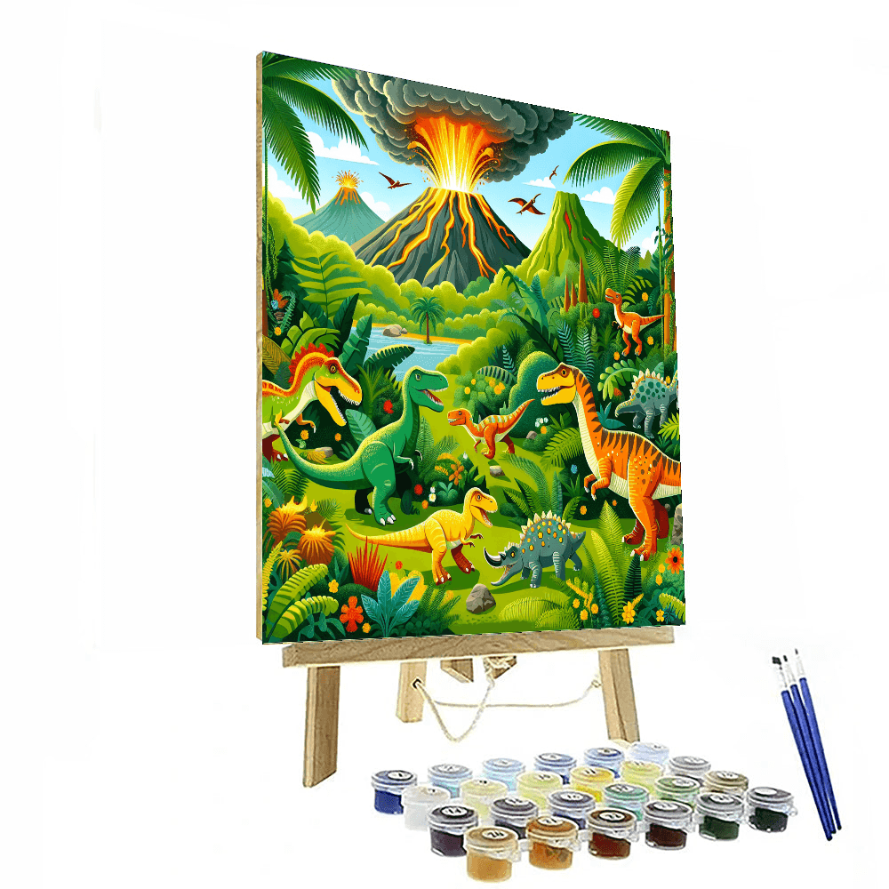 Adventurous Dino Expedition Paint By Numbers Art