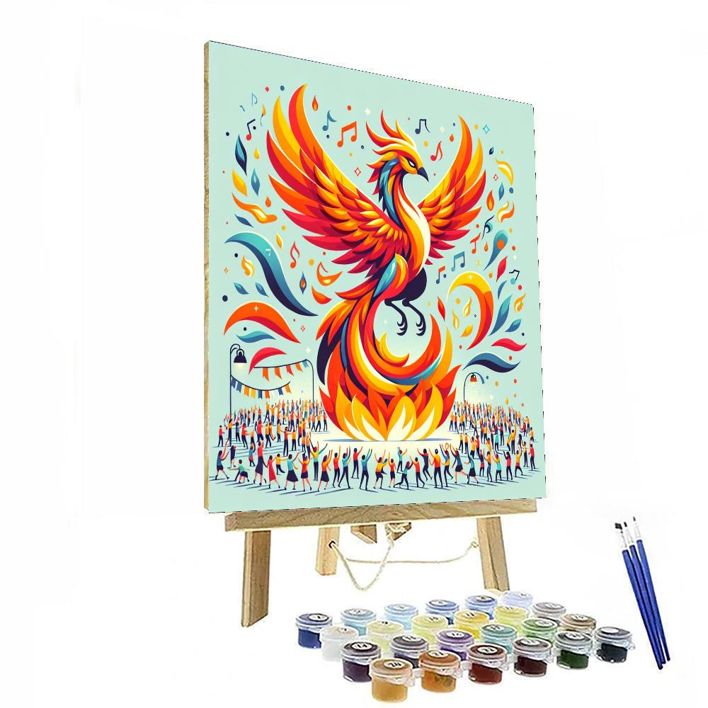 Phoenix's Fiery Festival Painting By Numbers Kit