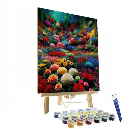 Vibrant Floral Fantasy Number Painting