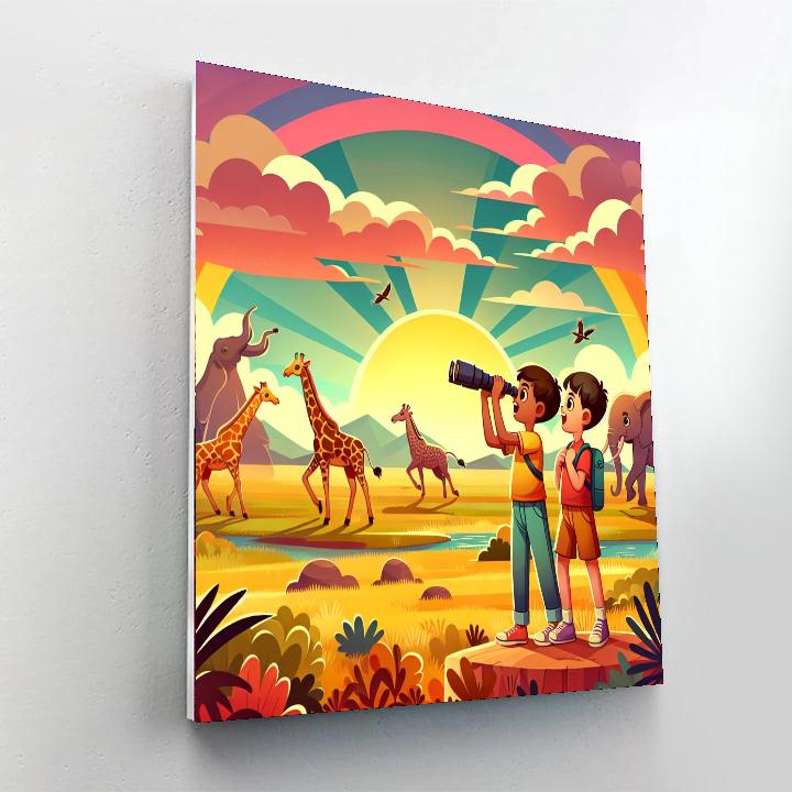 Crimson Sunset Safari Numbered Painting Kits