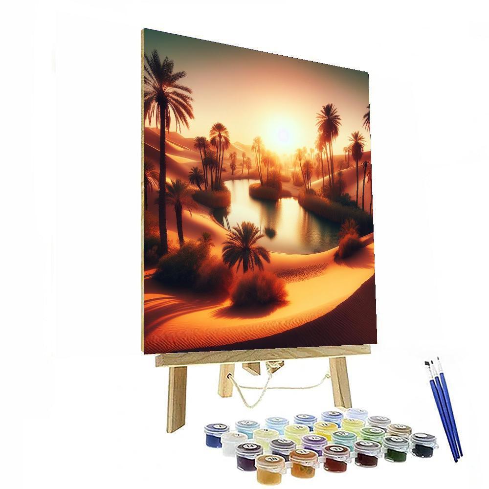 Beautiful Desert Oasis Painting Number Kit
