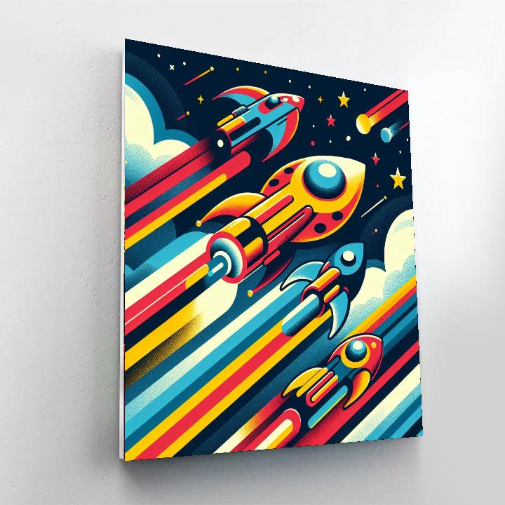 Super Space Racers DIY Paint By Numbers