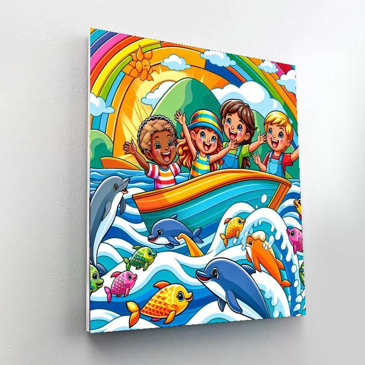 Friendly Sea Adventure Paint By Numbers Art